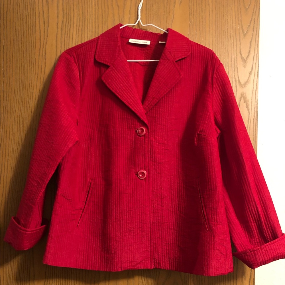 Red silk blazer